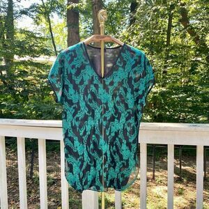 Vintage 90s Frederick’s of Hollywood Green Black Night Shirt